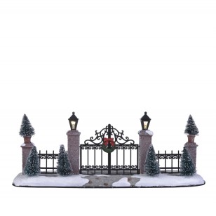 Lighted-Metal Fence Gate, Lighted, Adapter Ready, L24 x H9cm Lighted-Metal Fence Gate, Lighted, Adapter Ready, L24 x H9cm